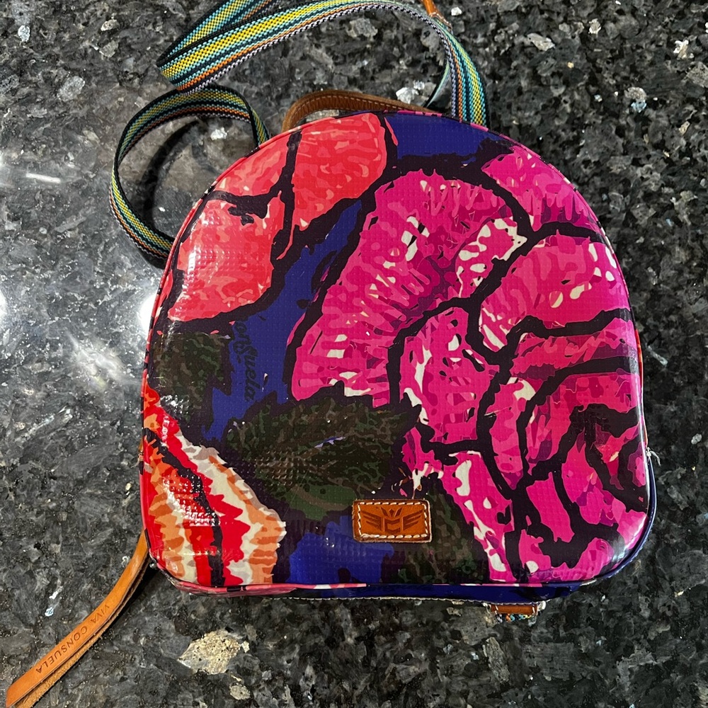 Consuela Pink and Blue Floral Backpack